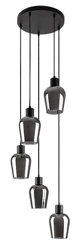 Lustra Suspendata Florian, 5 x E27, Negru