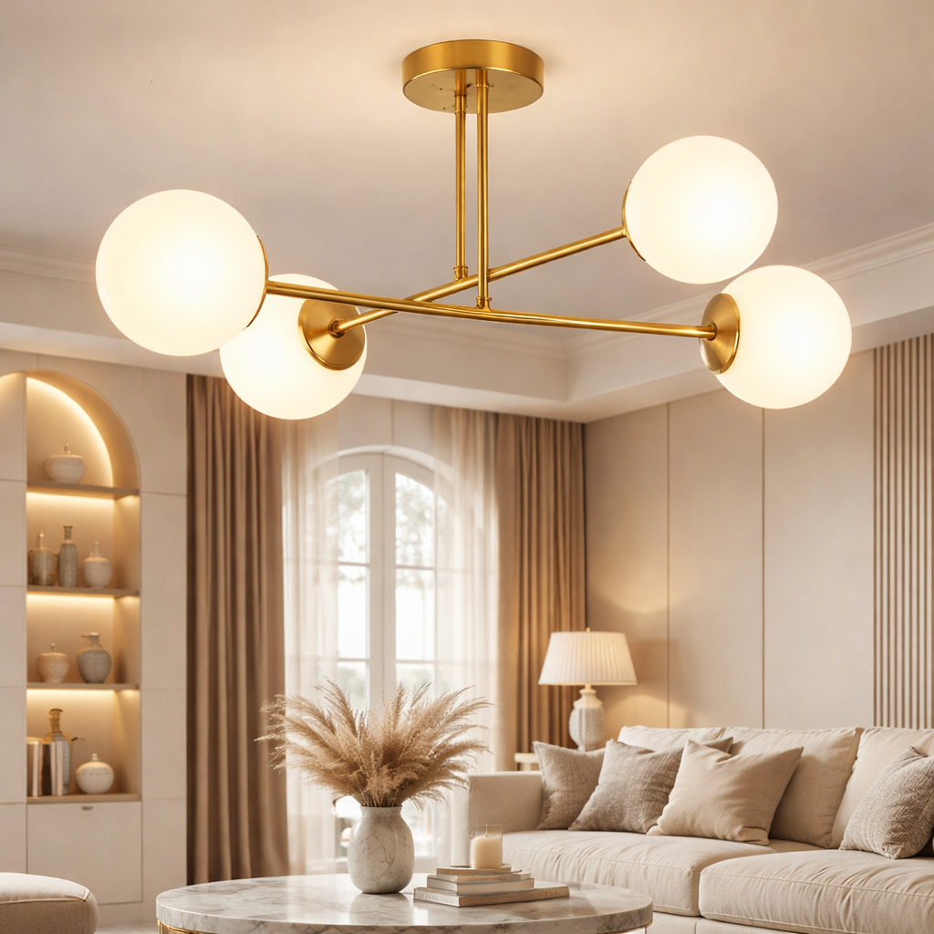 Lustra Kiara Premium, 4 x E27, Auriu