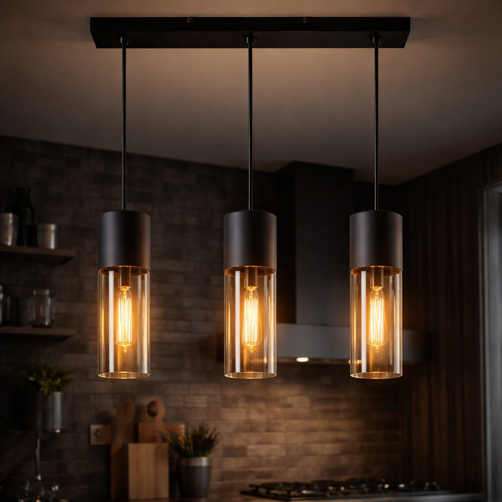 Lustra Suspendata Ronno, 3 x E27, Negru