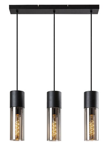 Lustra Suspendata Ronno, 3 x E27, Negru