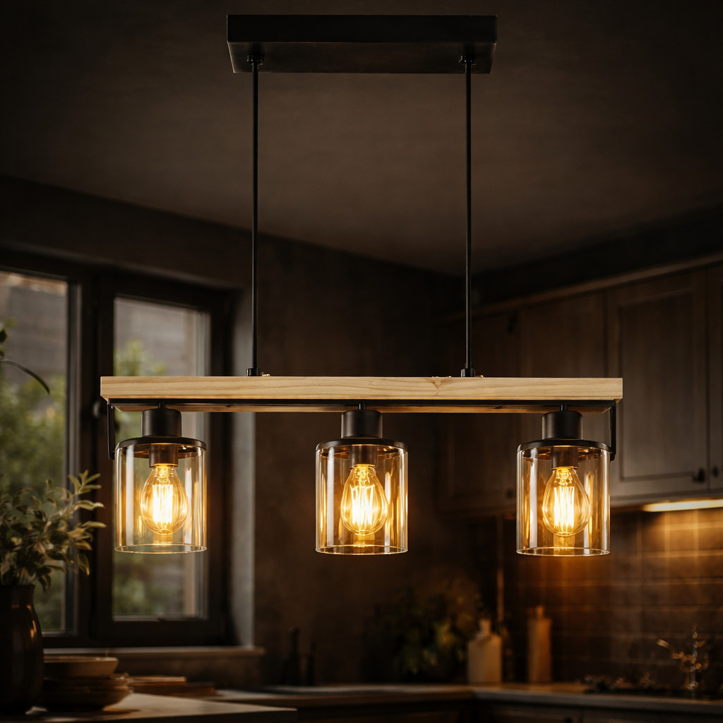 Lustra Suspendata Niylah, 3 x E27, Negru / Maro