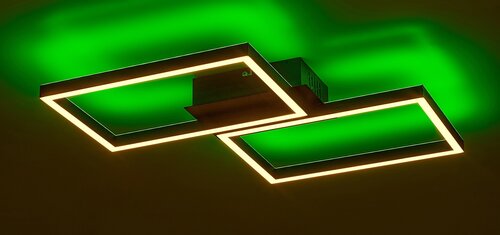 Lustra LED Ludano cu Telecomanda, 40W, RGB, Negru