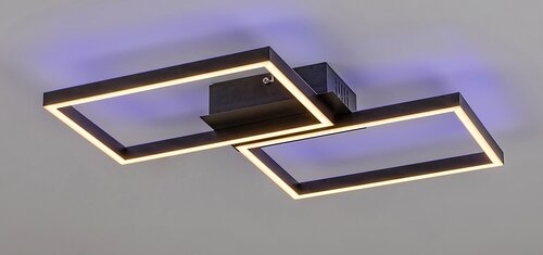 Lustra LED Ludano cu Telecomanda, 40W, RGB, Negru