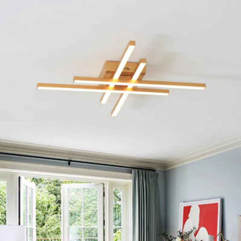 Lustra LED cu Telecomanda, 66W, 3 tipuri de lumina, auriu