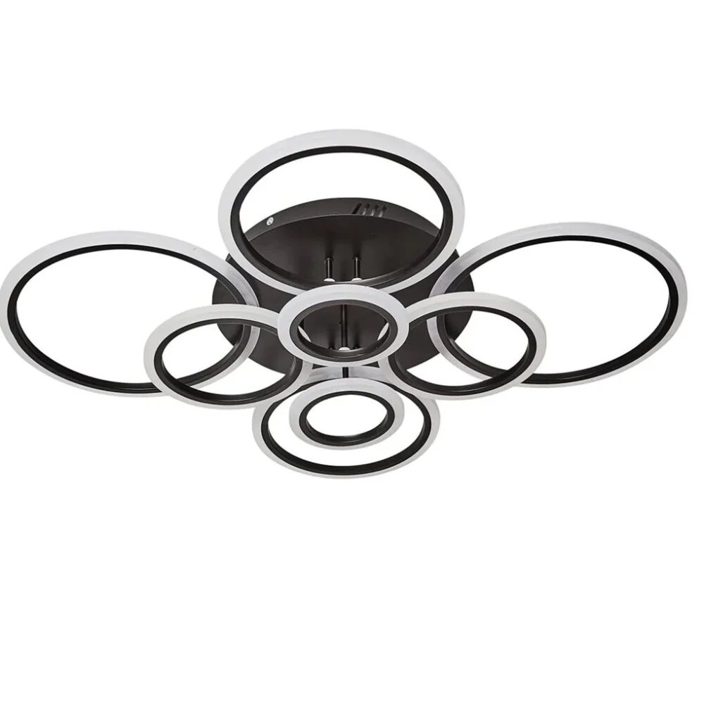 Lustra LED cu Telecomanda, 208W, 3 tipuri de lumina, Negru