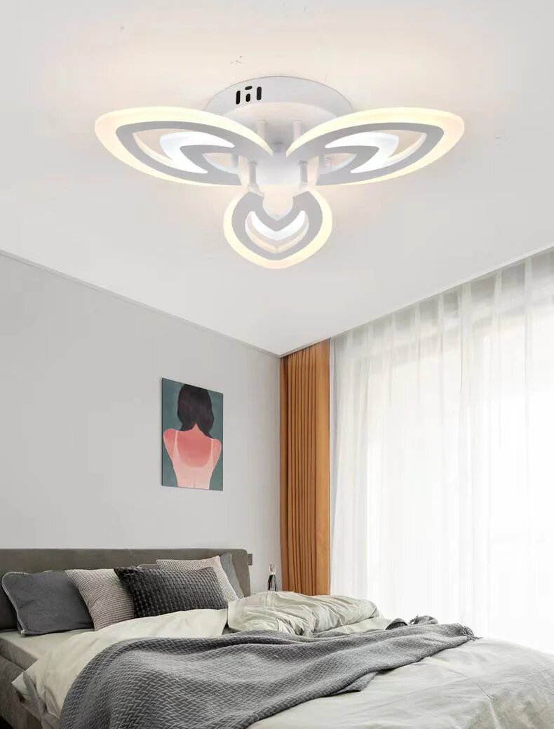 Lustra LED cu Telecomanda, 60W, 3 tipuri de lumina, Alb