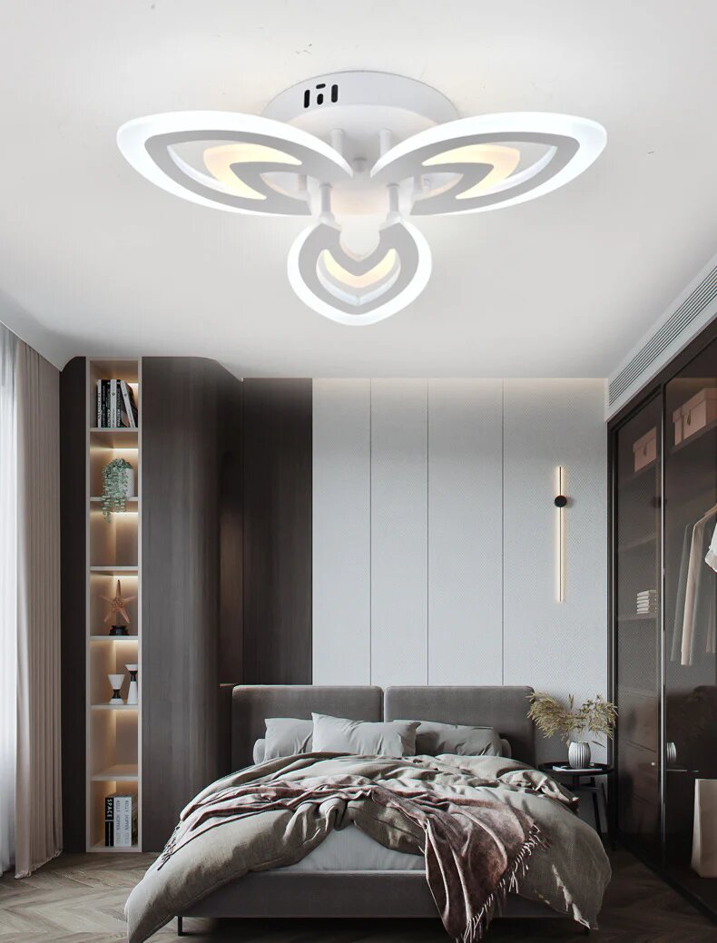 Lustra LED cu Telecomanda, 60W, 3 tipuri de lumina, Alb