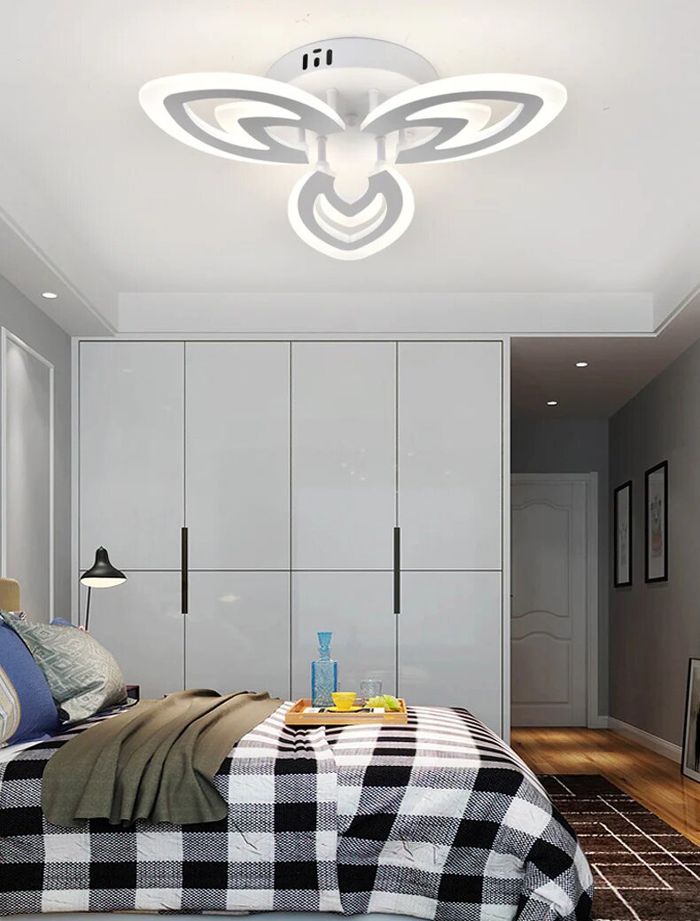 Lustra LED cu Telecomanda, 60W, 3 tipuri de lumina, Alb