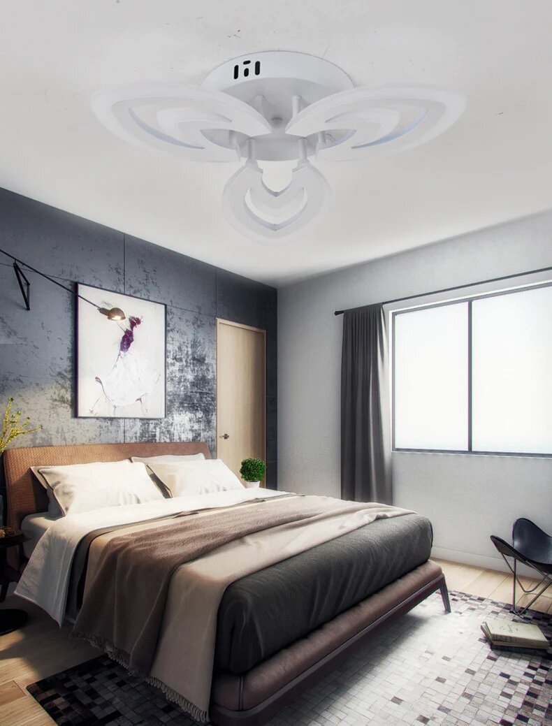 Lustra LED cu Telecomanda, 60W, 3 tipuri de lumina, Alb