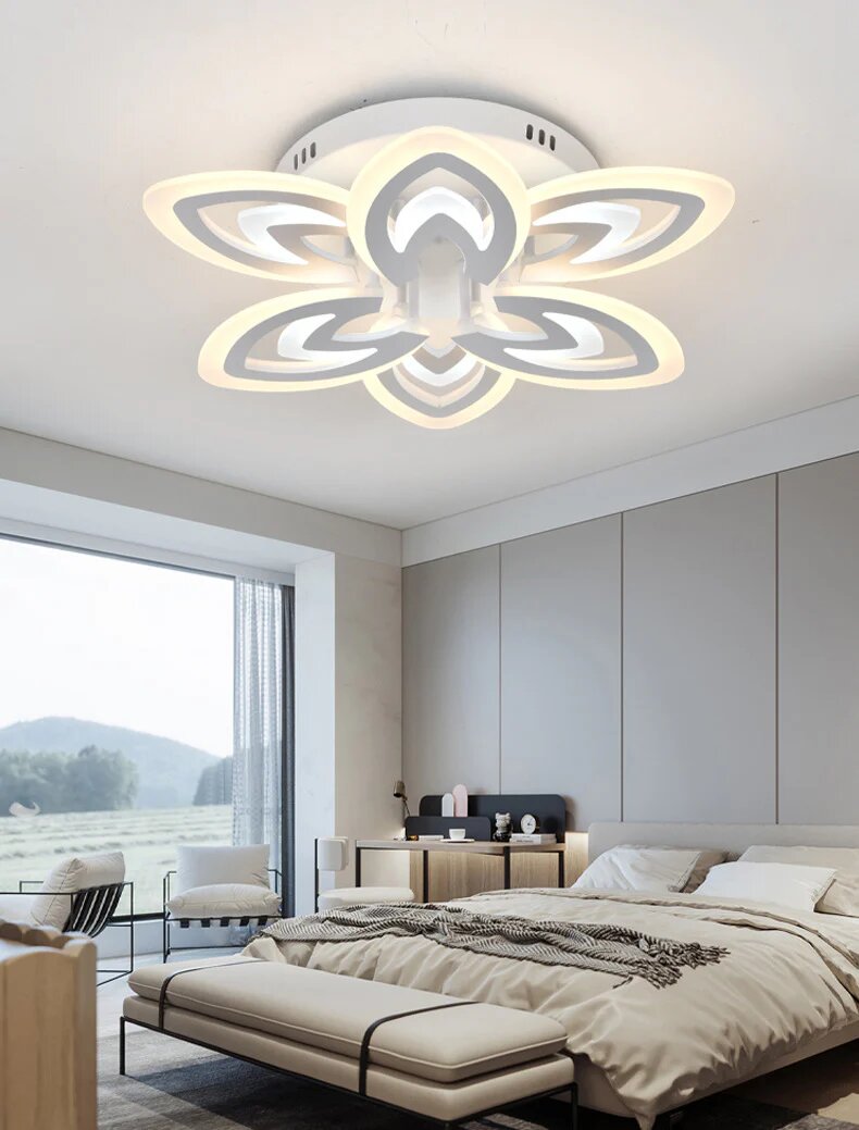 Lustra LED cu Telecomanda, 120W, 3 tipuri de lumina, Alb