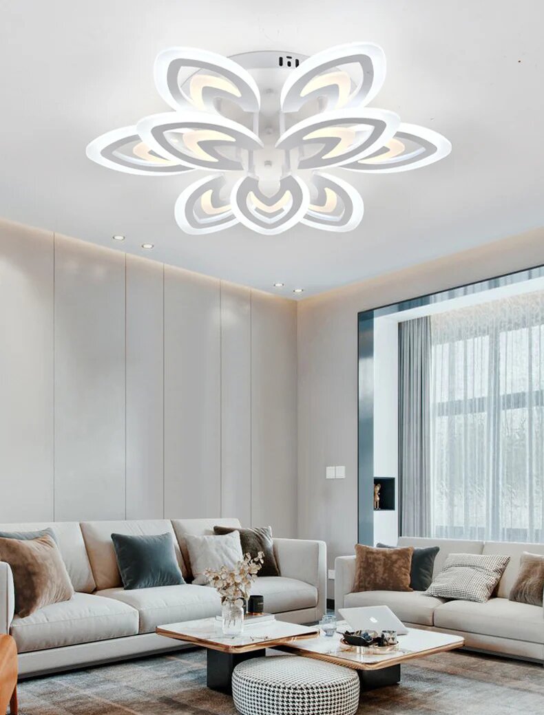 Lustra LED cu Telecomanda, 180W, 3 tipuri de lumina, Alb