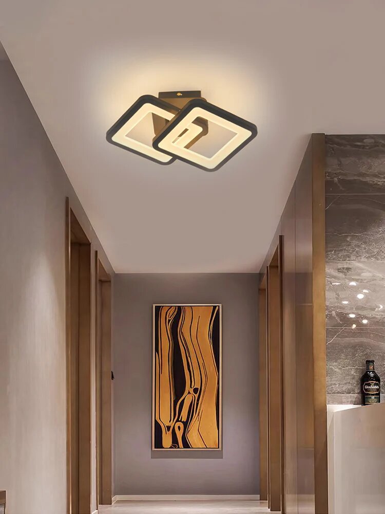 Lustra LED cu Telecomanda, 28W, 3 tipuri de lumina, Negru