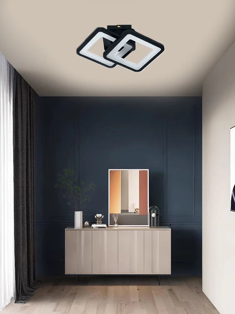 Lustra LED cu Telecomanda, 28W, 3 tipuri de lumina, Negru