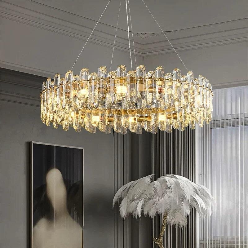 Candelabru Cristal, 60cm, 10 x E14, Auriu