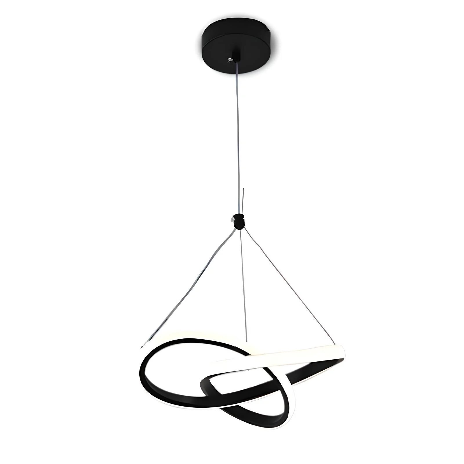 Pendul LED, 28W, 3 tipuri de lumina, Negru