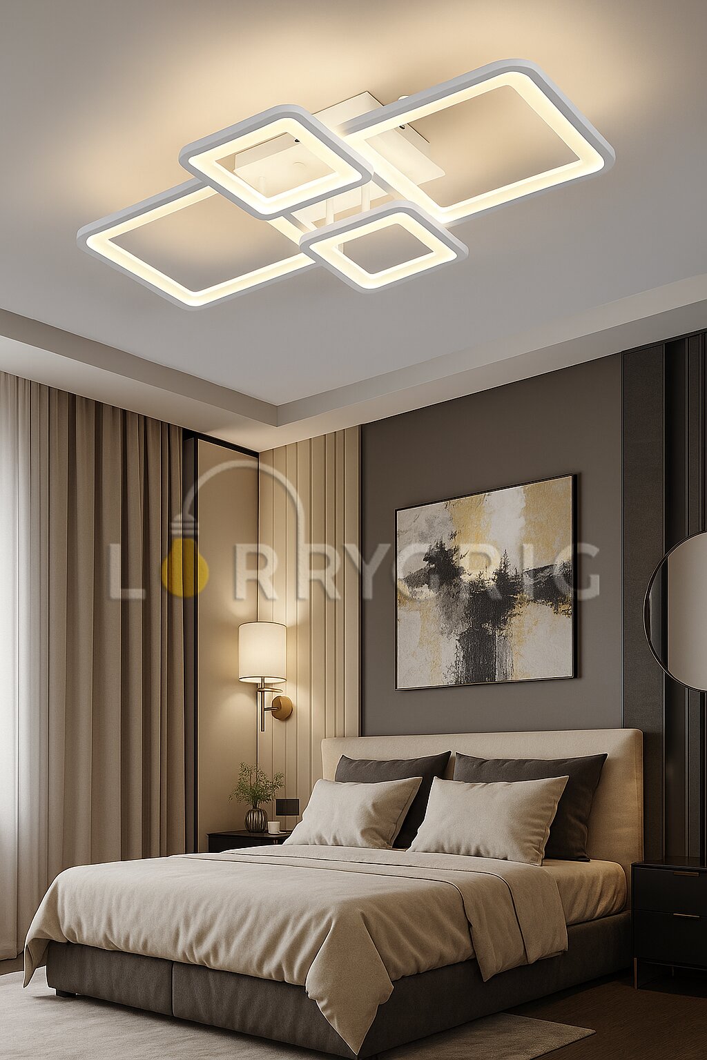 Lustra LED cu Telecomanda, 128W, 3 tipuri de lumina, Alb