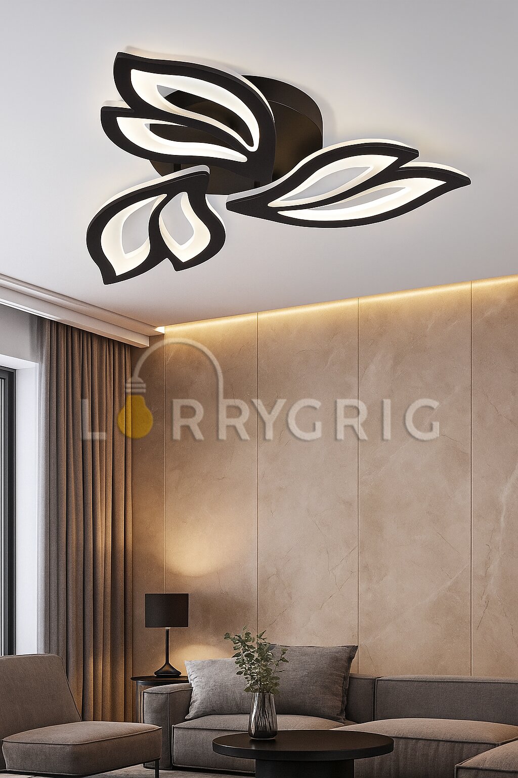 Lustra LED cu Telecomanda, 72W, 3 tipuri de lumina, Negru