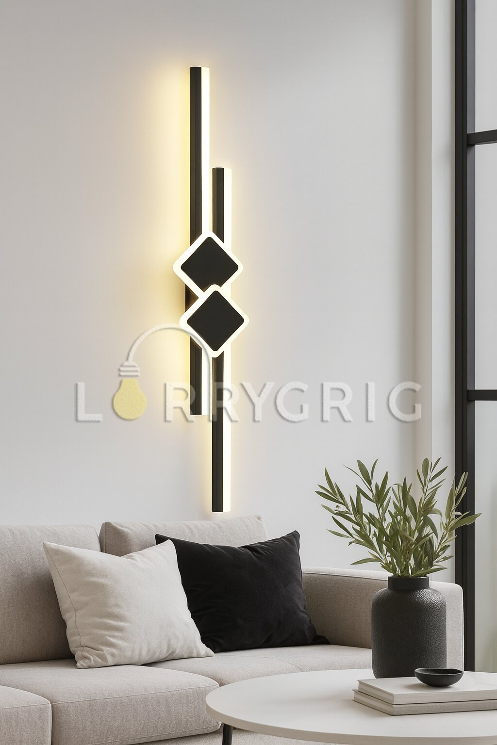 Aplica LED, 64W, 3 tipuri de lumina, Negru