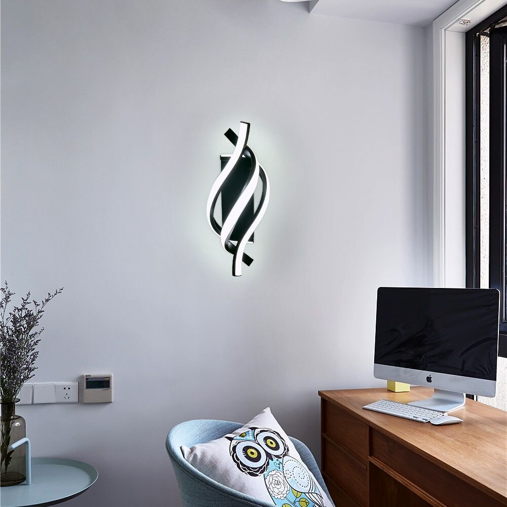 Aplica LED, 44W, 3 tipuri de lumina, Negru