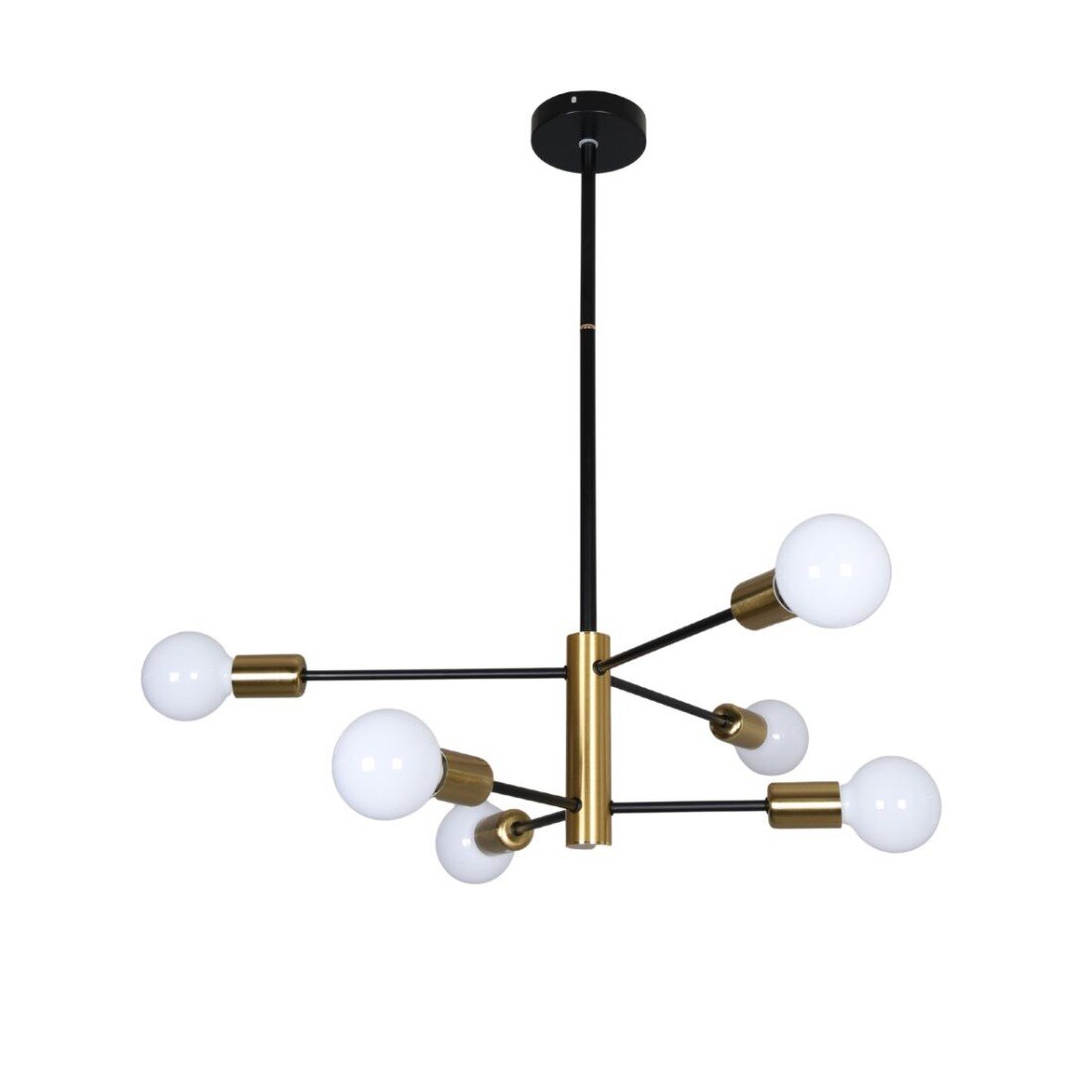 Lustra Tamias, 6 x E27, Negru/Auriu