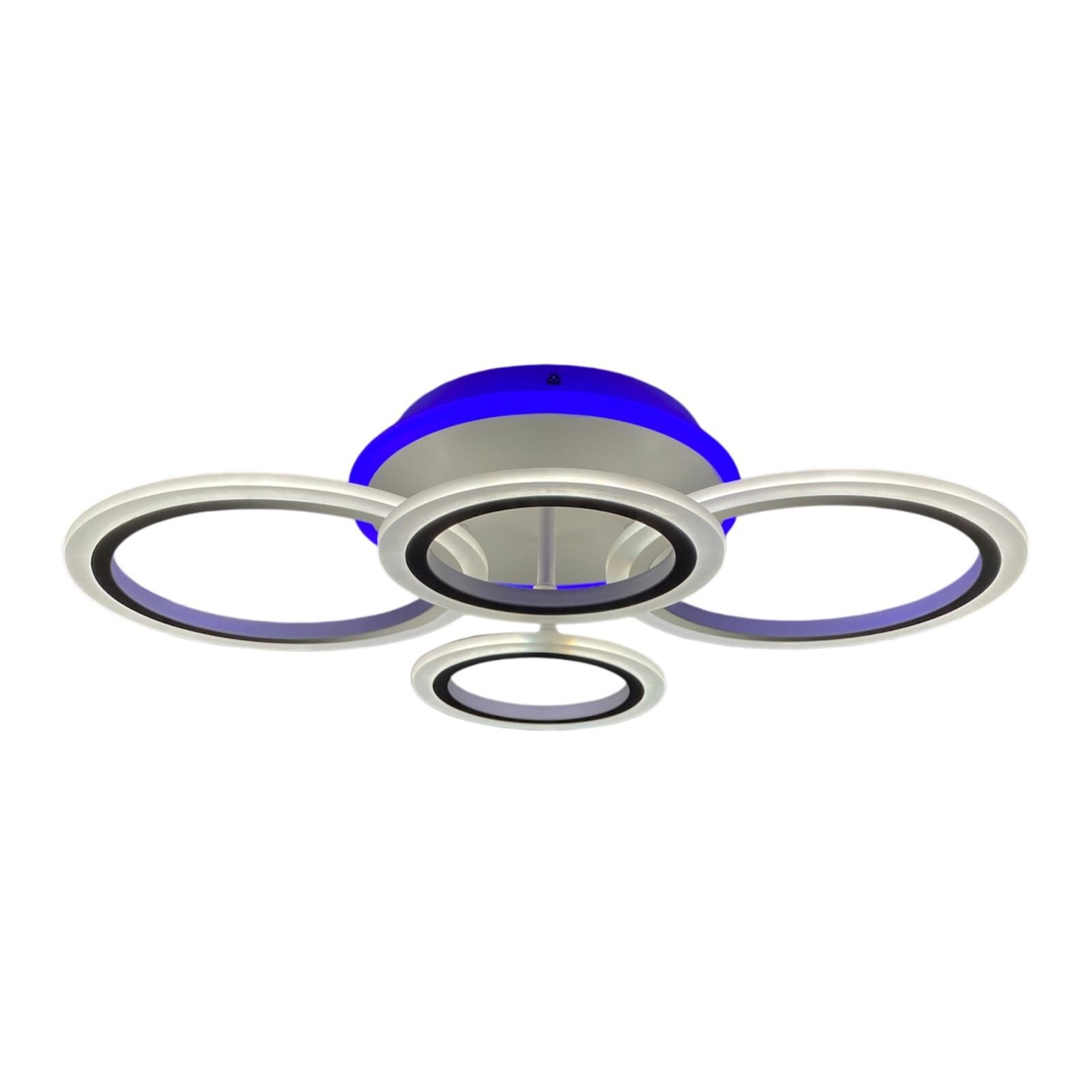 Lustra LED cu Telecomanda RGB, 72W + 20W RGB, 3 tipuri de lumina, Alb