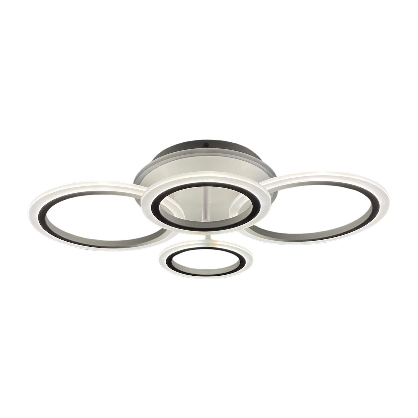 Lustra LED cu Telecomanda RGB, 72W + 20W RGB, 3 tipuri de lumina, Alb