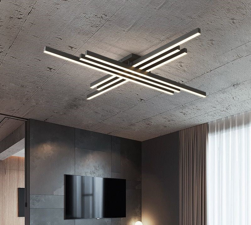 Lustra LED cu Telecomanda, 146W, 3 tipuri de lumina, Negru