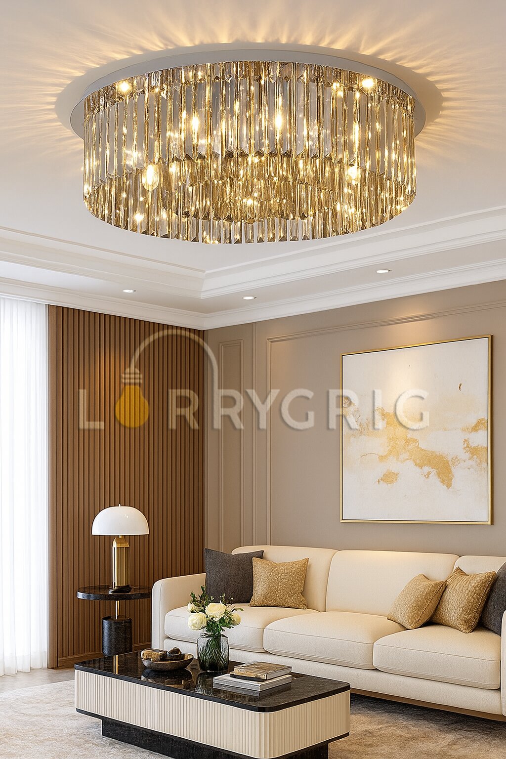 Candelabru Cristal, 60cm, 10 x E14, Crom