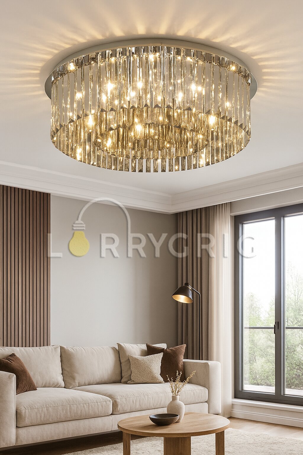 Candelabru Cristal, 60cm, 10 x E14, Crom