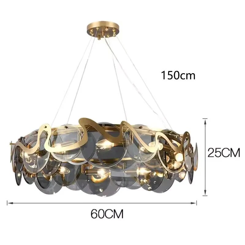 Candelabru Cristal, 60cm, 8 x E14, Auriu