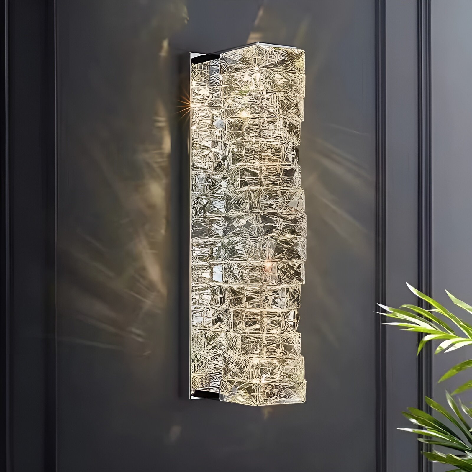 Aplica LED Cristal, 10W, 3 tipuri de lumina, Argintiu