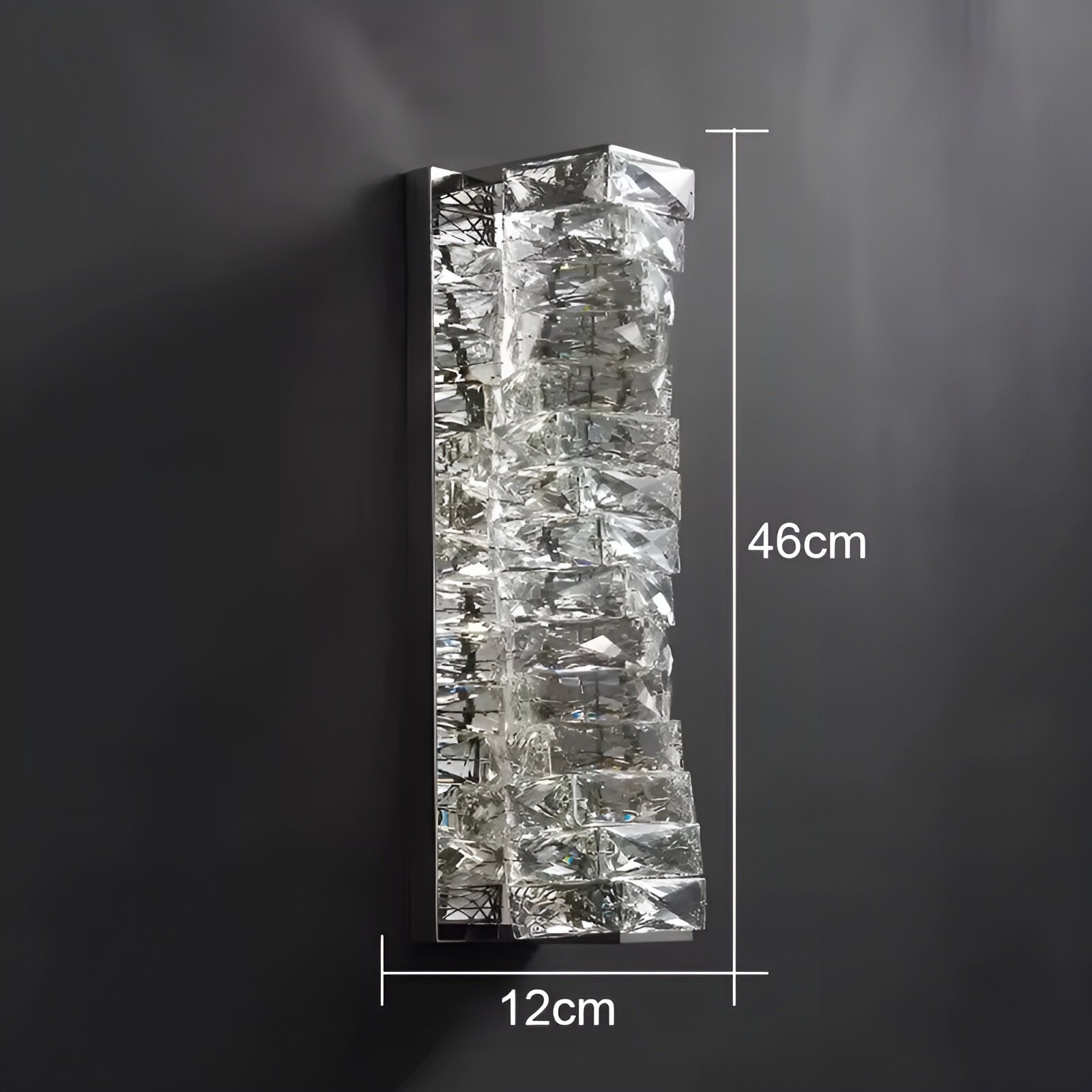 Aplica LED Cristal, 10W, 3 tipuri de lumina, Argintiu