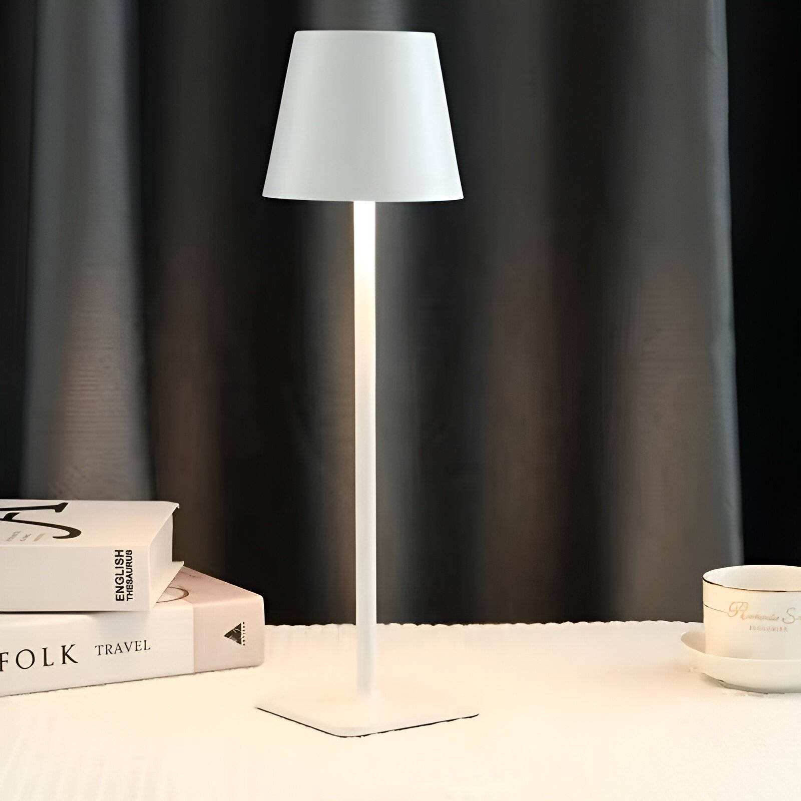 Lampa de masa, Touch, 3 Tipuri De Lumina, Incarcare USB, Alb