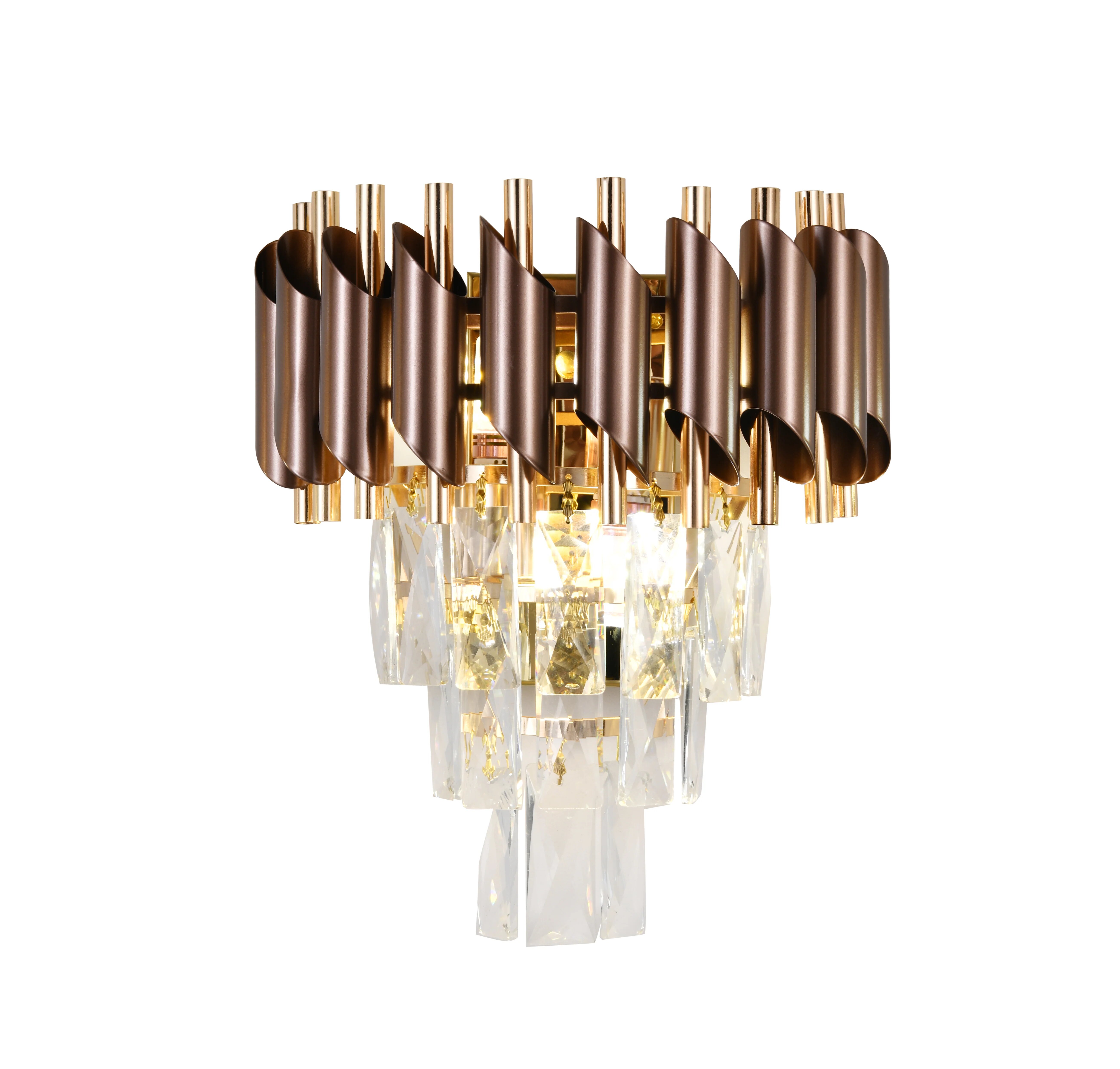 Aplica Cristal, 2 x E27, Maro/Auriu