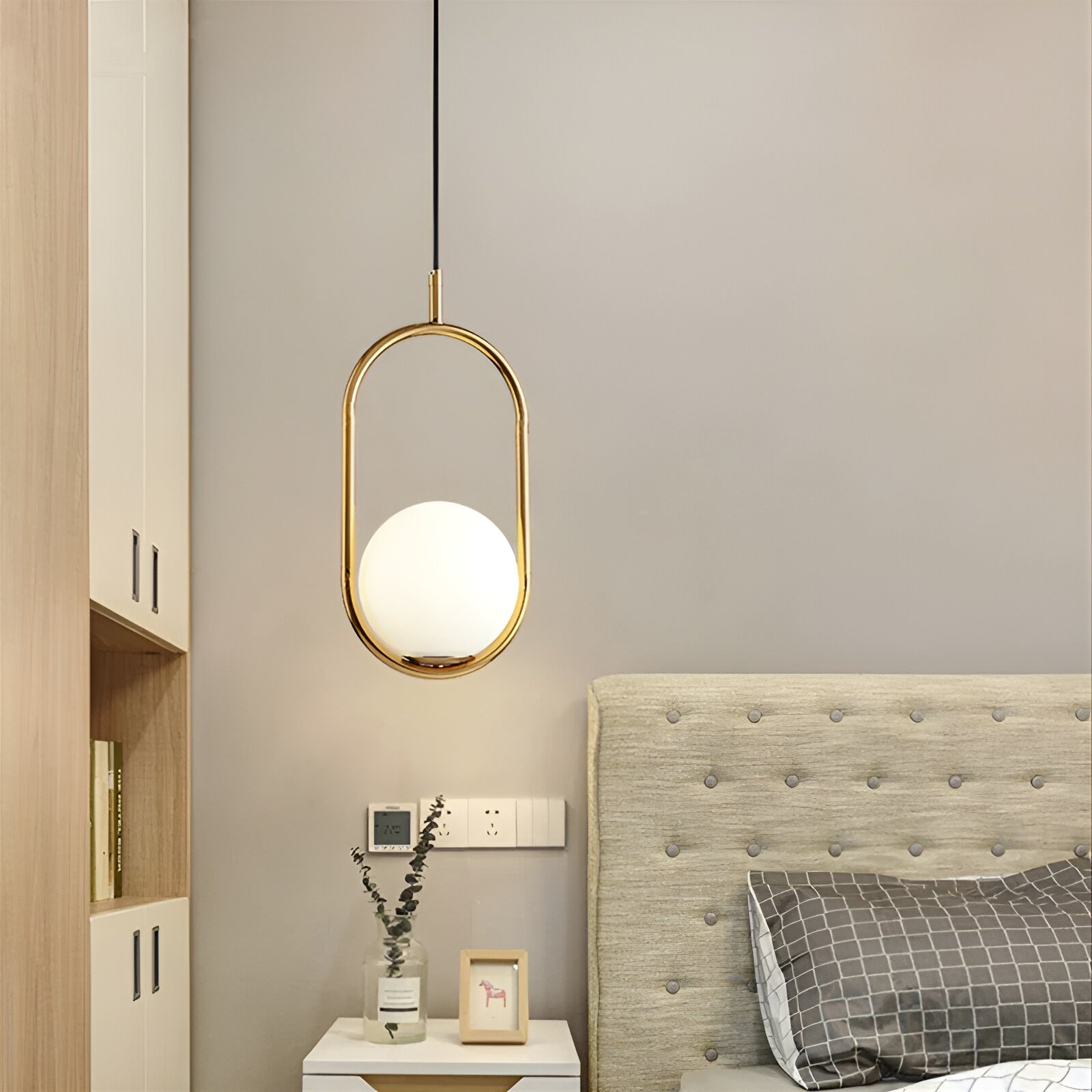 Pendul cu abajur, 1 x E14, Auriu