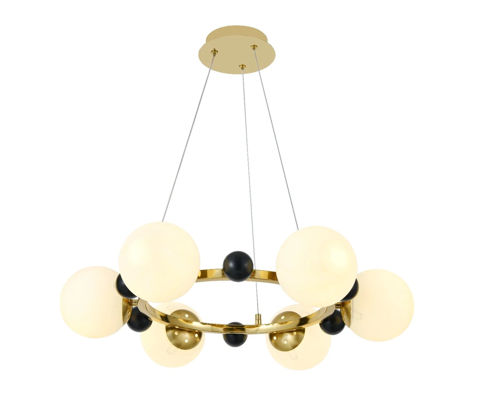 Pendul cu abajur, 6 x E27, Auriu
