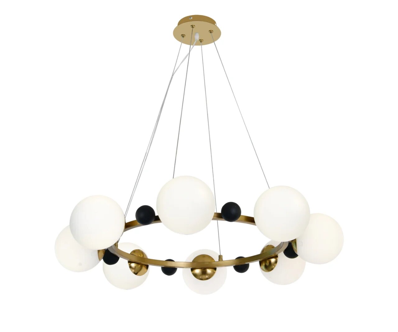 Pendul cu abajur, 8 x E27, Auriu