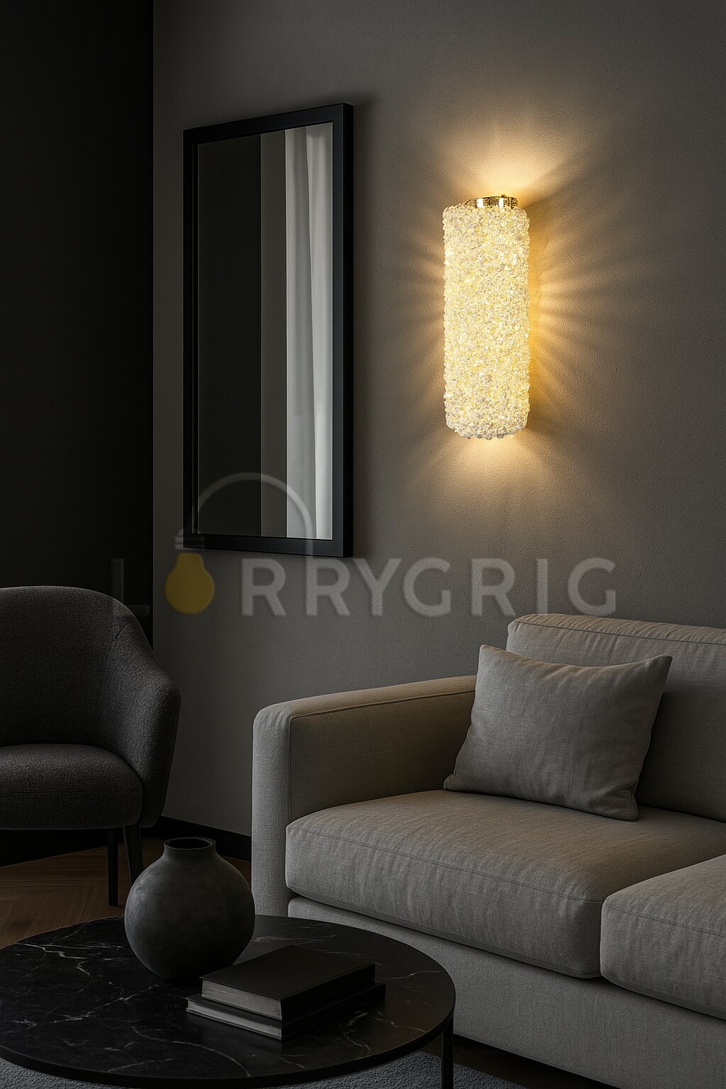 Aplica LED Cristal, 10W, 3 Tipuri de lumina, Auriu