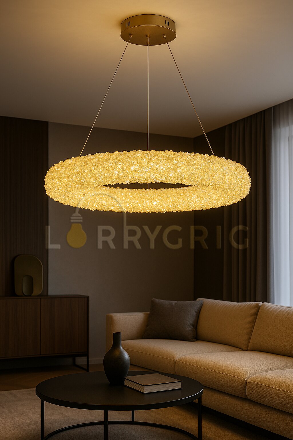 Candelabru LED Cristal, 60cm, 88W, Auriu