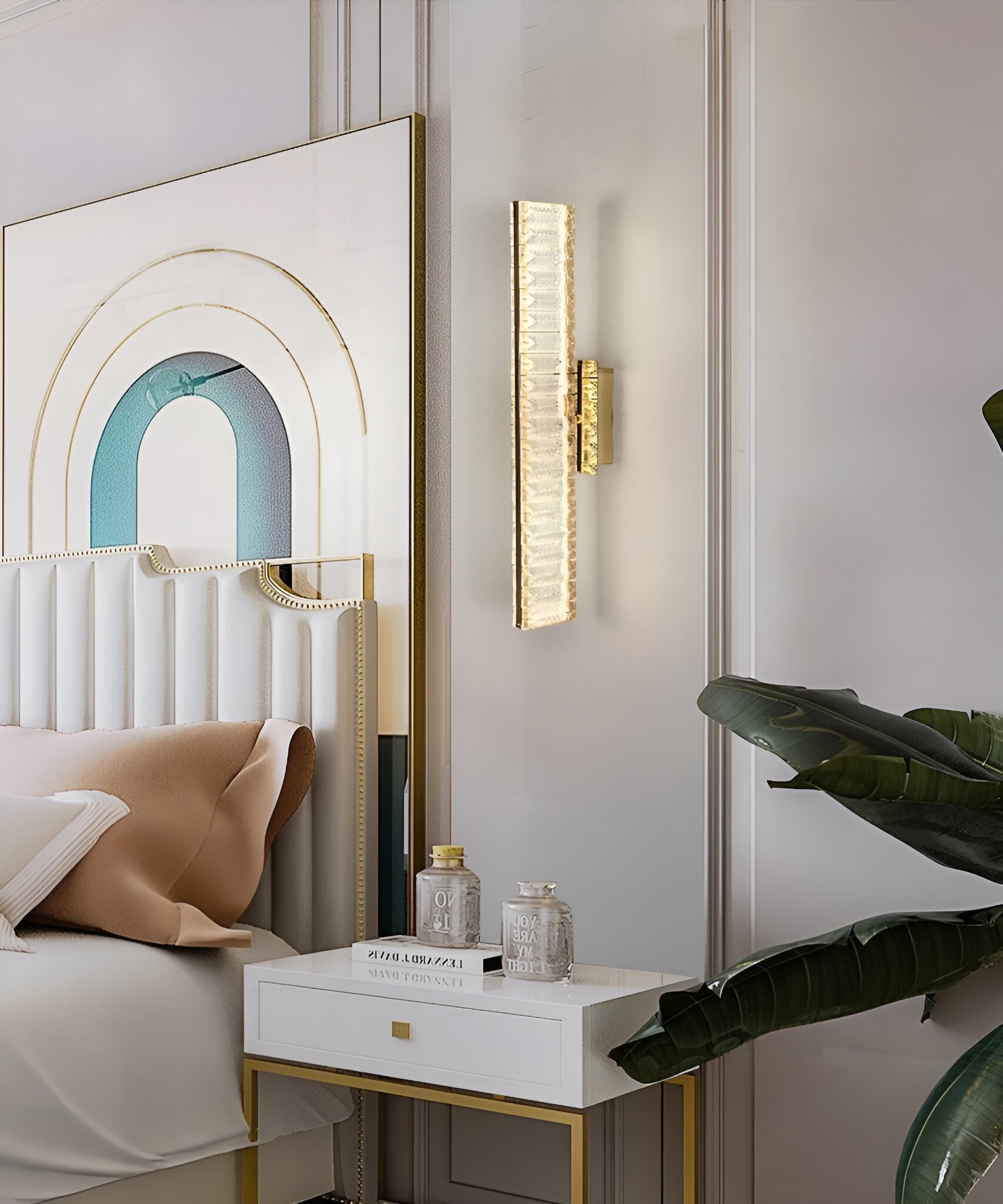 Aplica LED Cristal, 18W, 3 Tipuri de lumina, Auriu