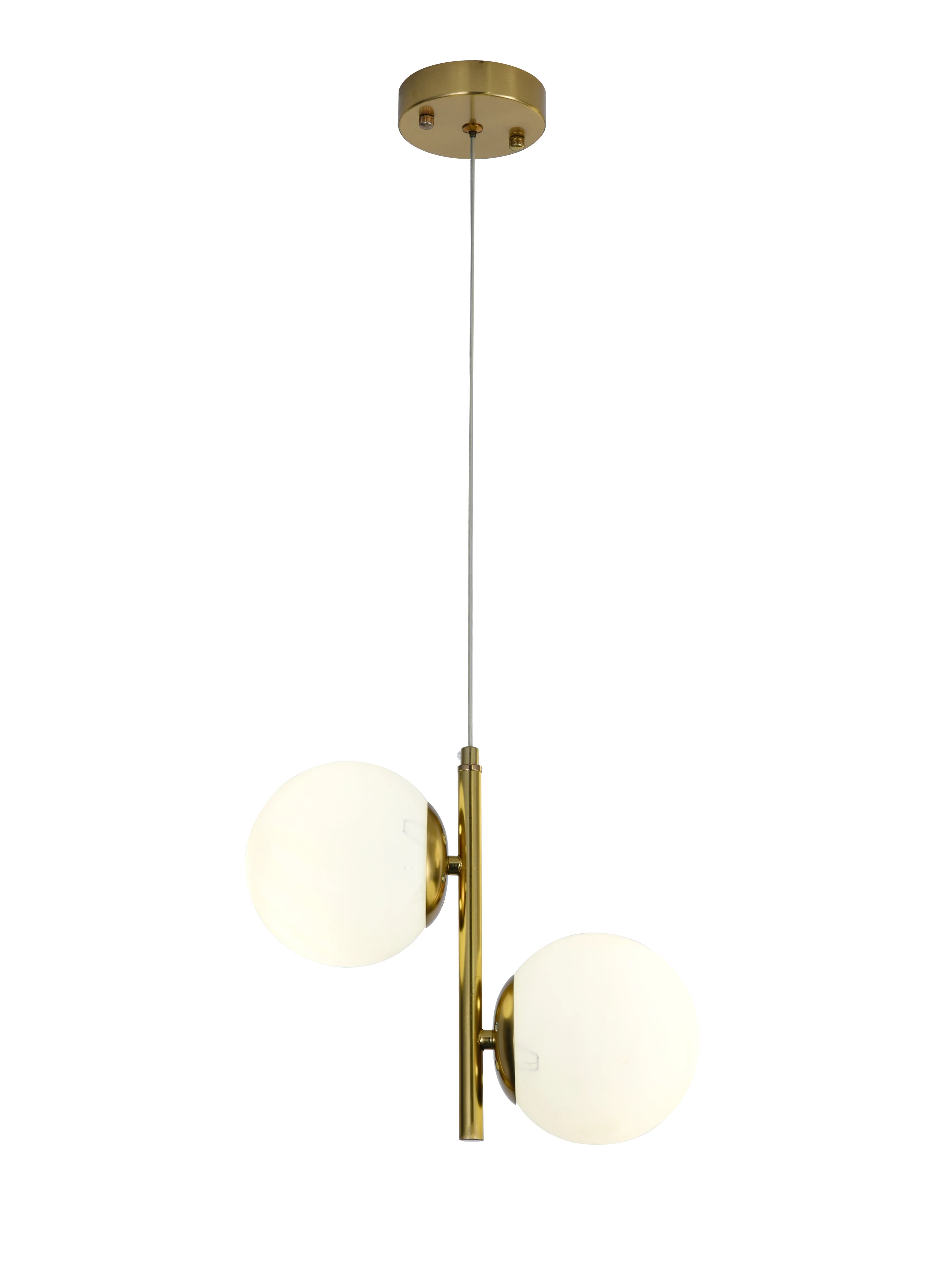 Pendul Luna cu abajur, 2 x E27, Auriu