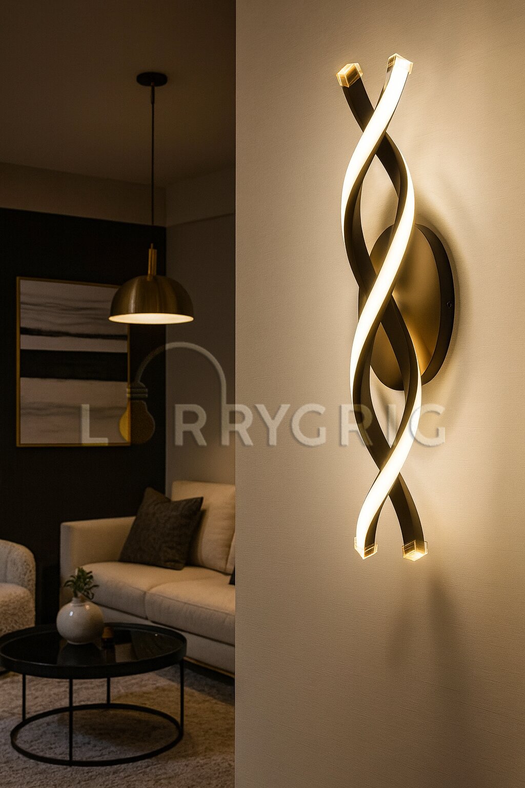 Aplica LED, 36W, 3 tipuri de lumina, Negru