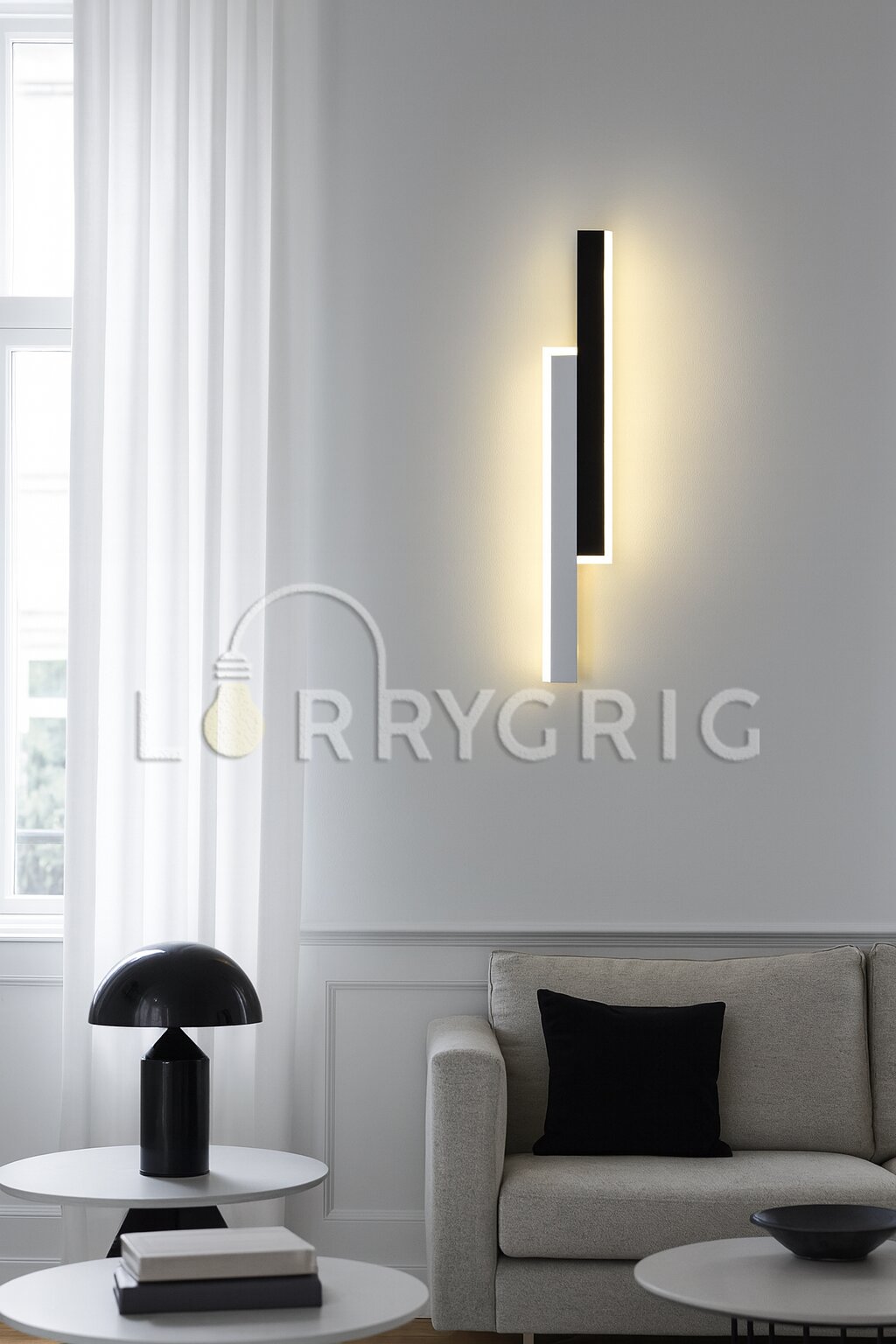 Aplica LED, 36W, 3 tipuri de lumina, Alb/Negru