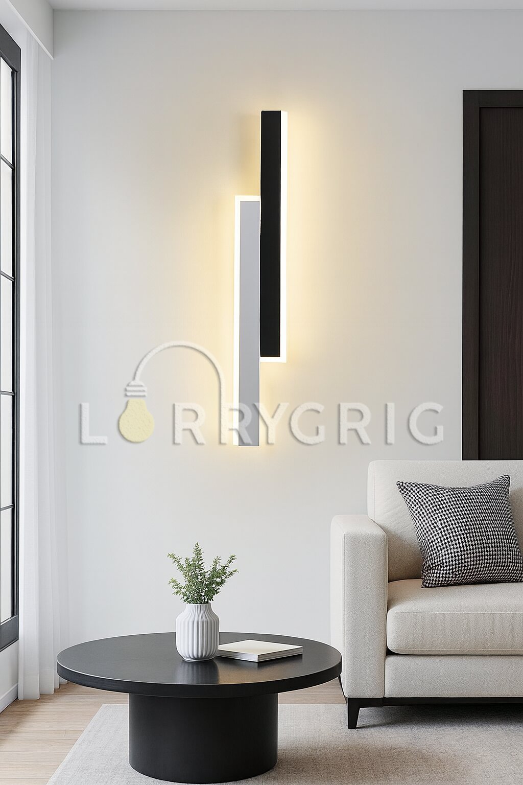 Aplica LED, 36W, 3 tipuri de lumina, Alb/Negru