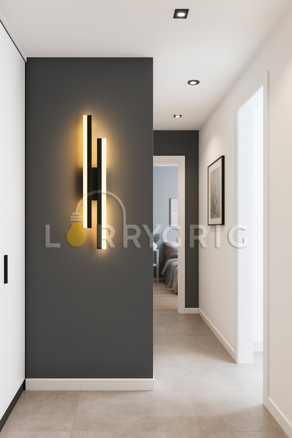 Aplica LED, 24W, 3 tipuri de lumina, Negru