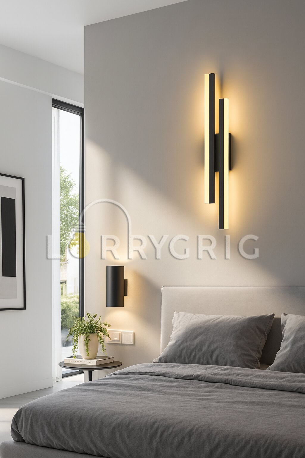 Aplica LED, 24W, 3 tipuri de lumina, Negru