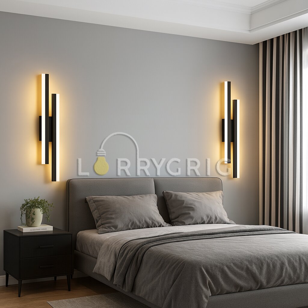 Aplica LED, 24W, 3 tipuri de lumina, Negru