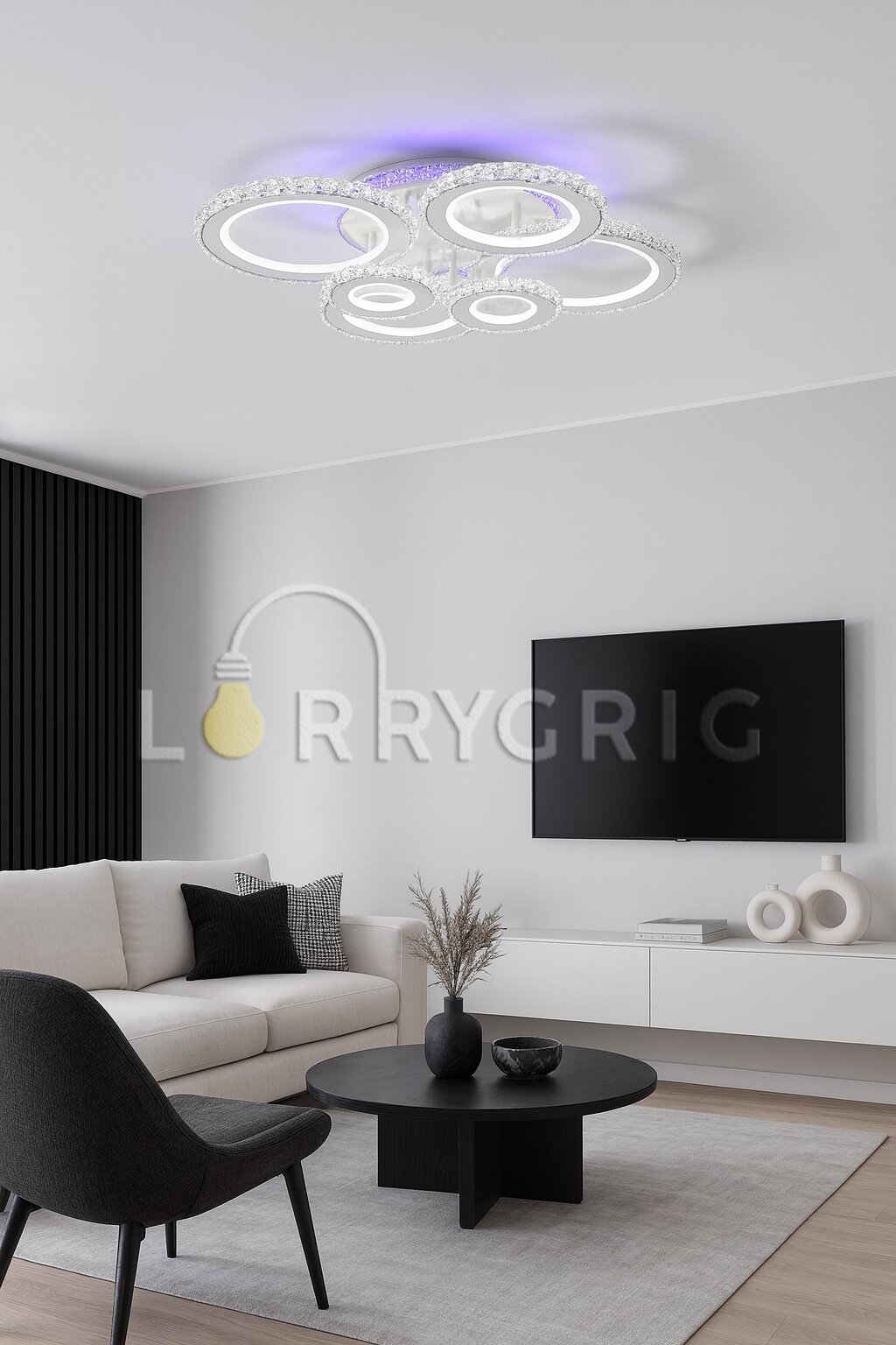 Lustra LED Cristal cu Telecomanda RGB, 238W, 3 tipuri de lumina, Alb