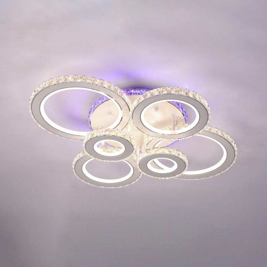 Lustra LED Cristal cu Telecomanda RGB, 238W, 3 tipuri de lumina, Alb