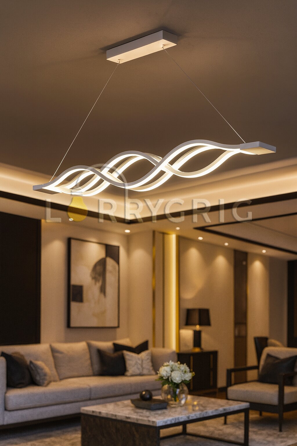 Pendul LED cu Telecomanda, 160W, 3 tipuri de lumina, Alb